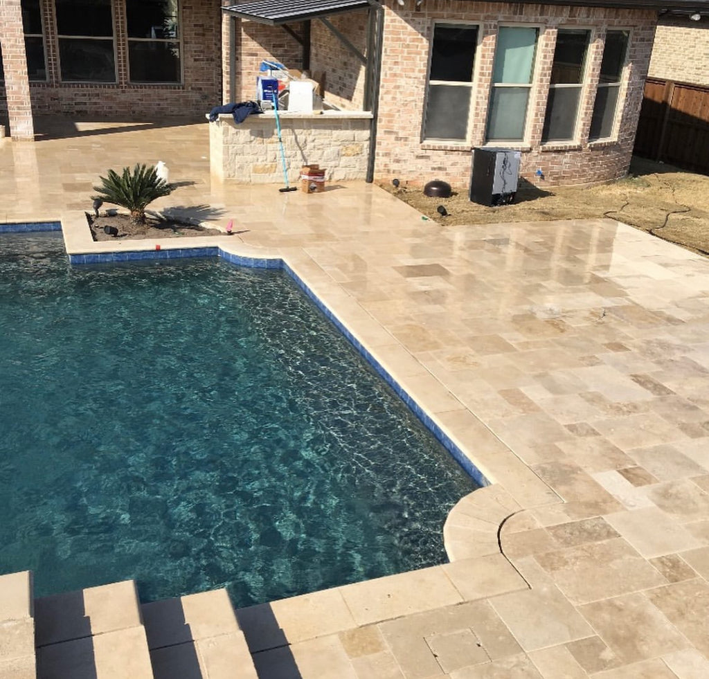Beige Travertine Pool Coping