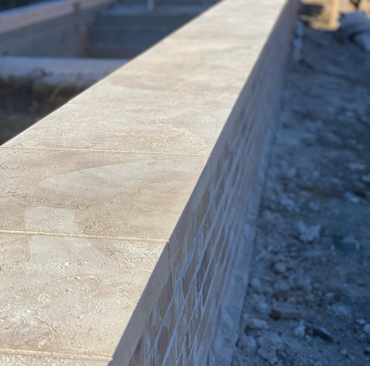 Beige Travertine Pool Coping